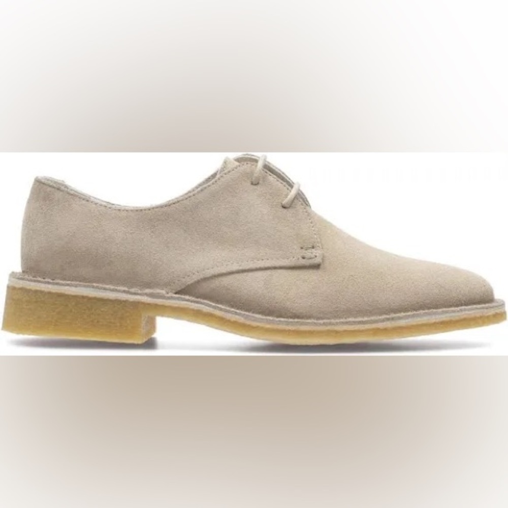 Clarks Friya Point Sand Suede Oxford Shoes